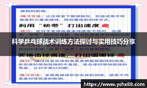 科学乒乓球战术训练方法探讨与实用技巧分享